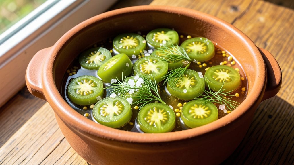 Green Cherry Tomato Pickles Recipe: Zesty Vinegar and Herb Preservation Magic
