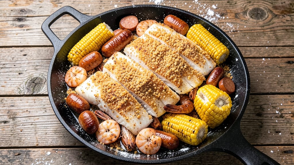 Louisiana Fish Fry Shrimp Boil Recipe: Spiced Cajun Cornmeal Crust With Zesty Crack