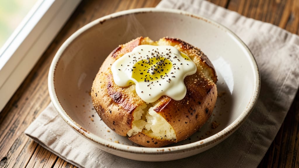 Martha Stewart's Baked Potato Recipe: Crispy Cornmeal Crust with Buttery Interior